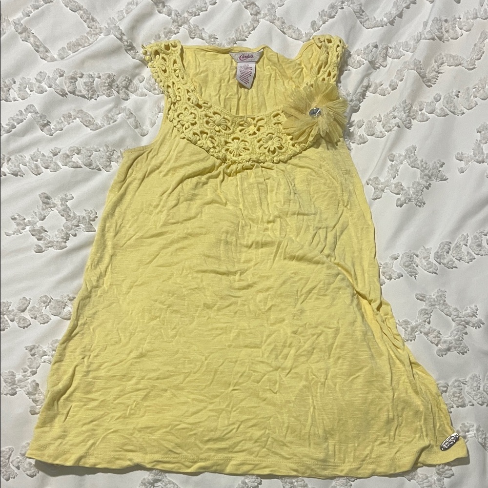 Candie's Yellow Lace Detail Tank Top